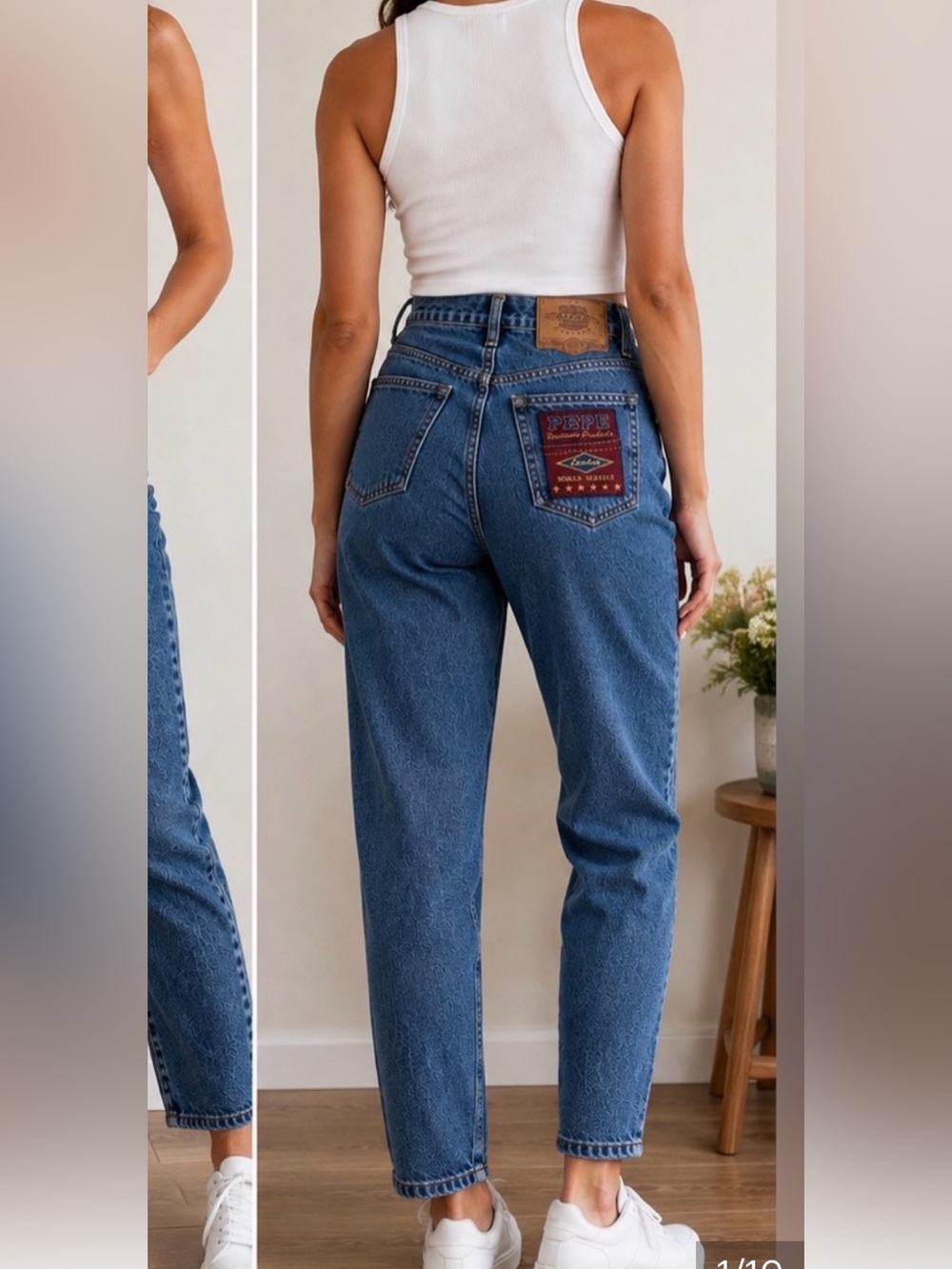 Vintage 90s Pepe London World Service High Rise Mom Jeans 11/12